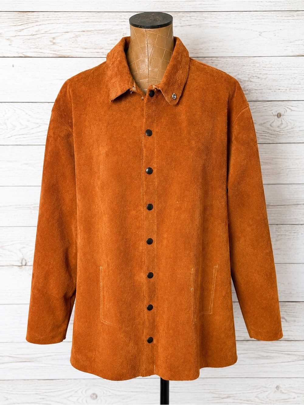 MAGID Genuine Leather Suede Shirt Jacket Women’s XXL Rust Burnt Orange